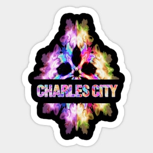 Charles city Tie Dye Watercolor Gift Souvenir Sticker